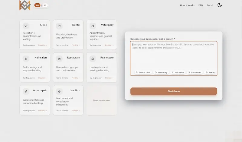 Vista previa del proyecto Agente Ainoa