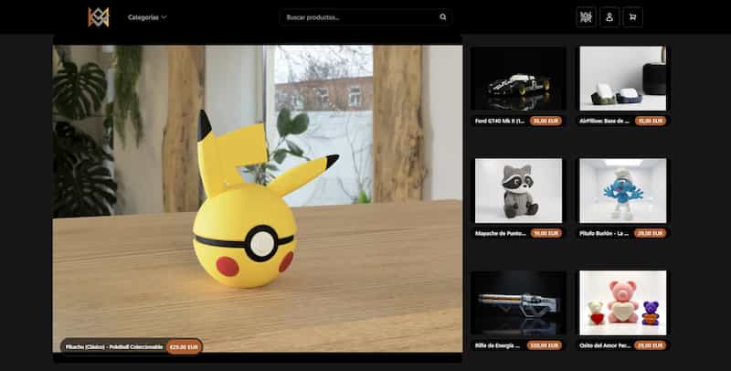 Vista previa del proyecto E-commerce 3D Print Shop