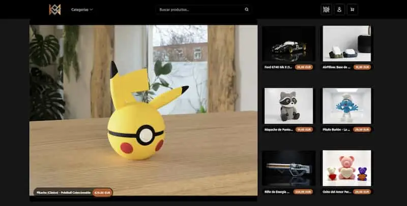 Vista previa del proyecto E-commerce 3D Print Shop